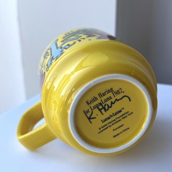 Keith Haring Luna Luna Yellow Graphic Coffee Mug Cup by Artestar - Porcelain - Picture 7 of 7